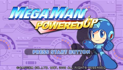 Mega Man Powered Up title screen for PSP